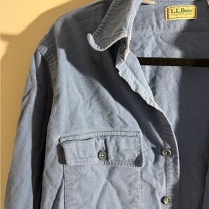 Vintage LL Bean Blue Chamois Button Down Shirt Cotton Workwear Size 16 Long